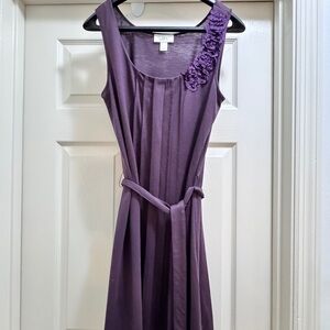 LOFT Purple Sleeveless Midi Sundress for Weddings